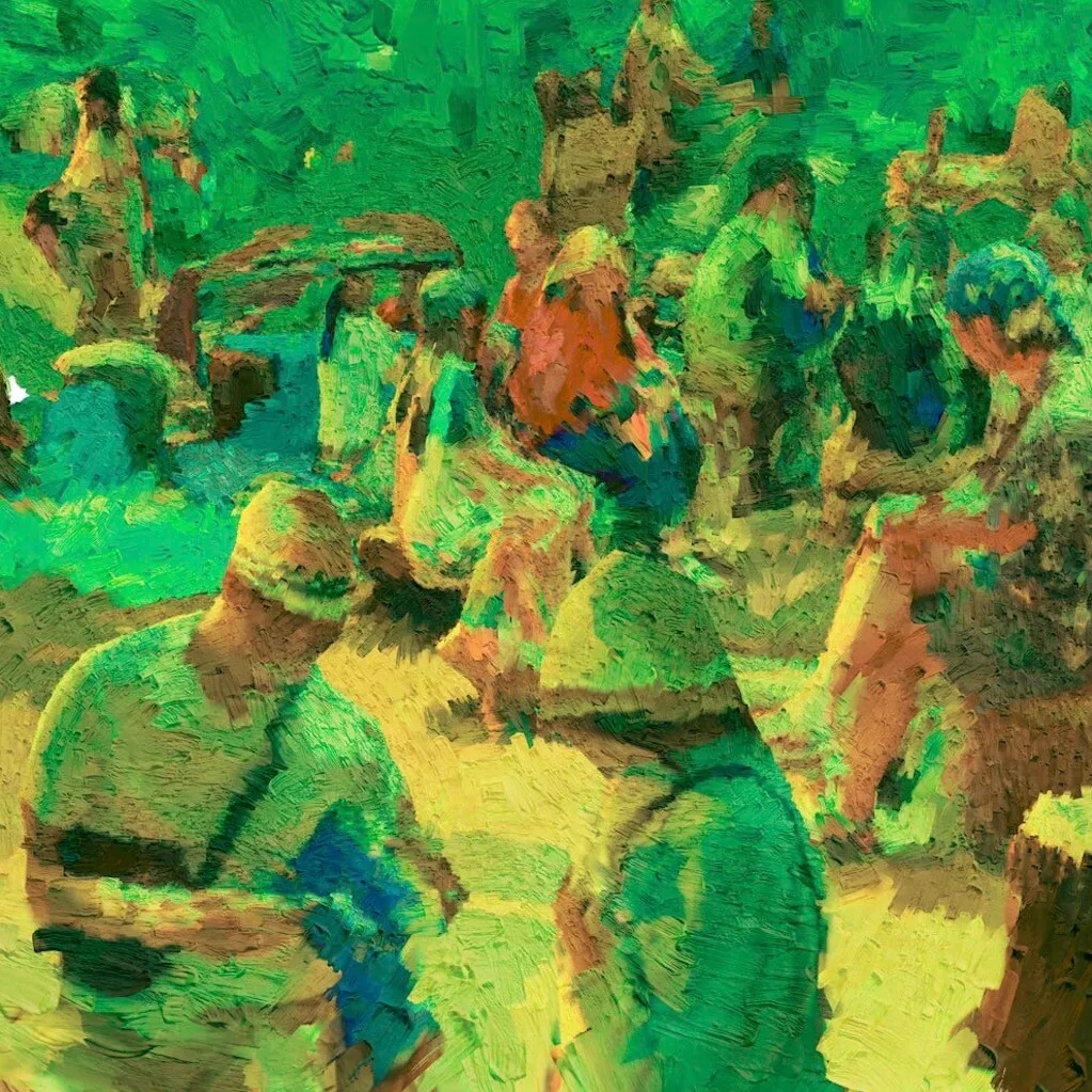 Dream #20230625 - The little market Inside the forest.