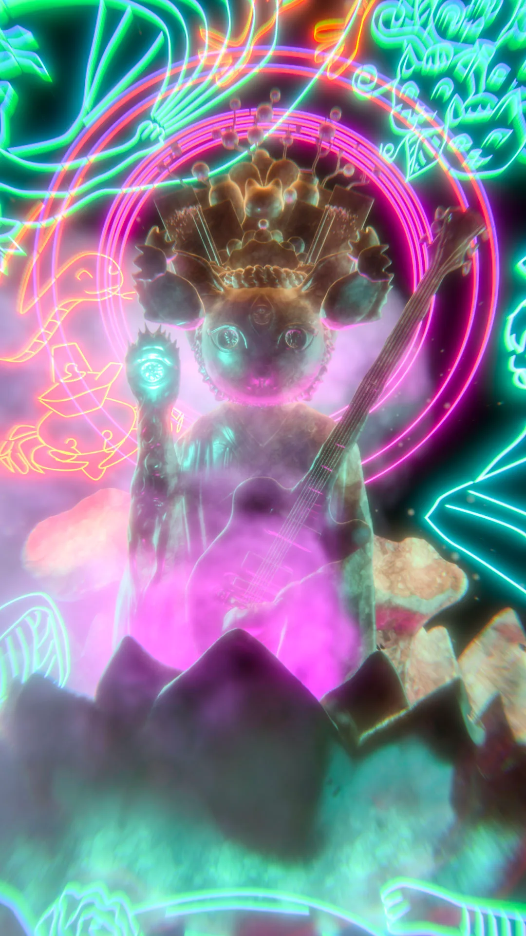Vertical short-form music visualizer still — Shiina Ringo fan art