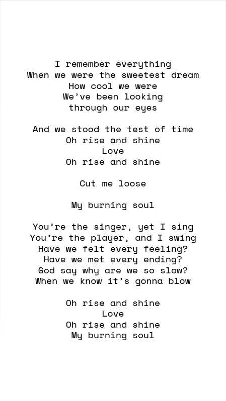 My Burning Soul — lyrics