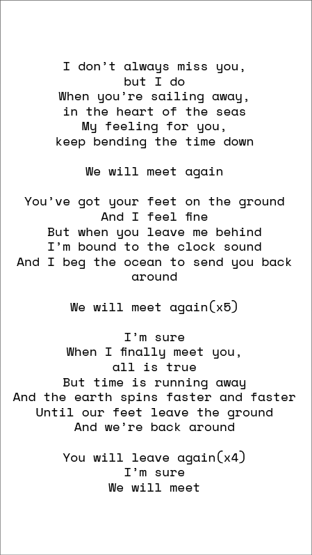 We Will Meet Again — lyrics