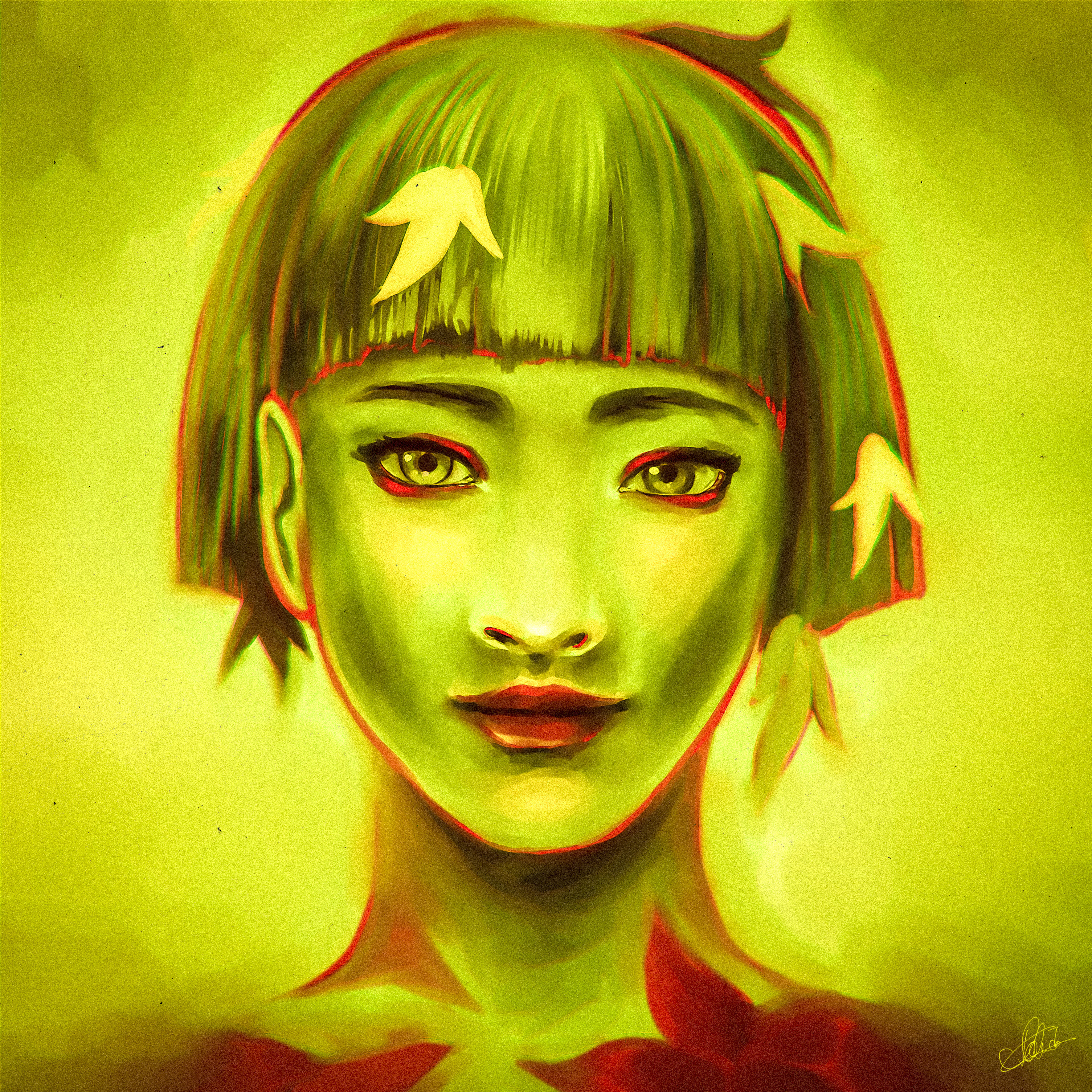 artwork madamebamboo green woman